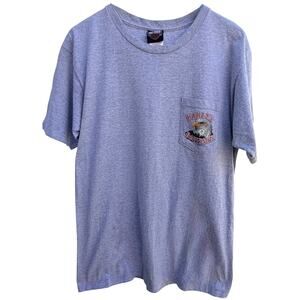 Harley Davidson T Shirt Mens Large Gray Lancaster CA Eagle Dice Flames Made USA